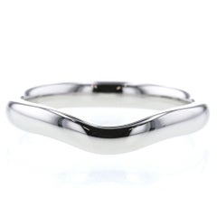 TIFFANY & Co. Elsa Peretti Platinum 3mm Curved Wedding Band Ring 8