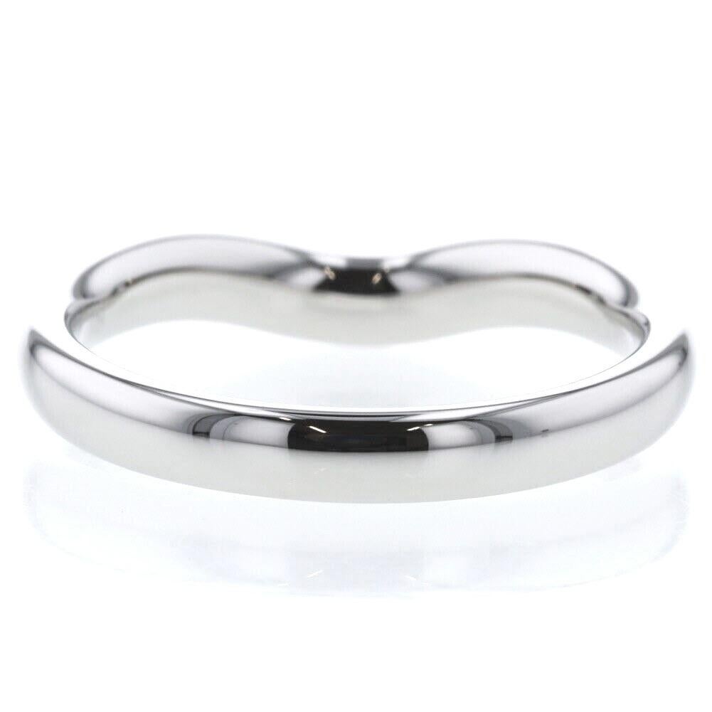 TIFFANY & Co. Elsa Peretti Platinum 3mm Curved Wedding Band Ring 8 For Sale 1