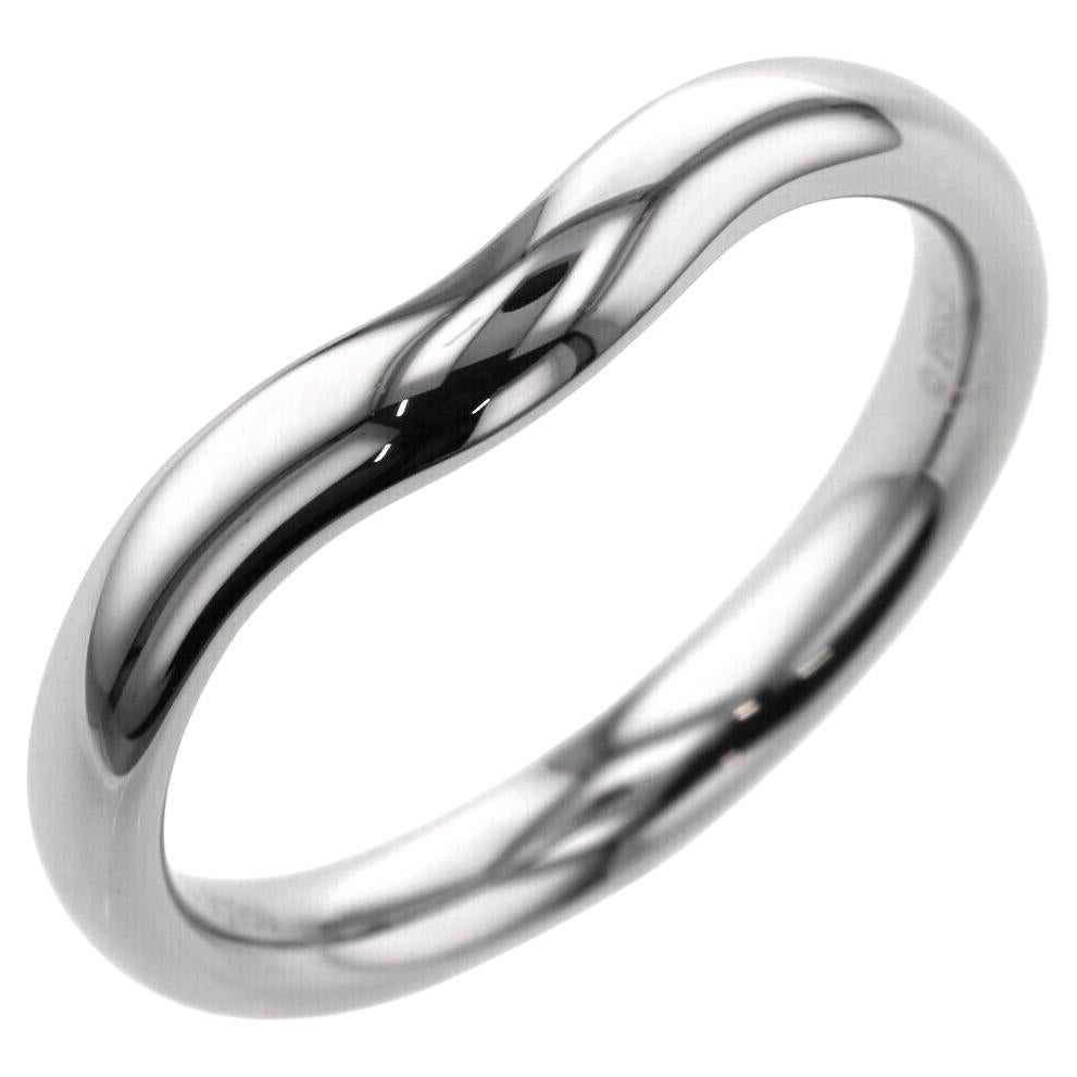 TIFFANY & Co. Elsa Peretti Platinum 3mm Curved Wedding Band Ring 8 For Sale