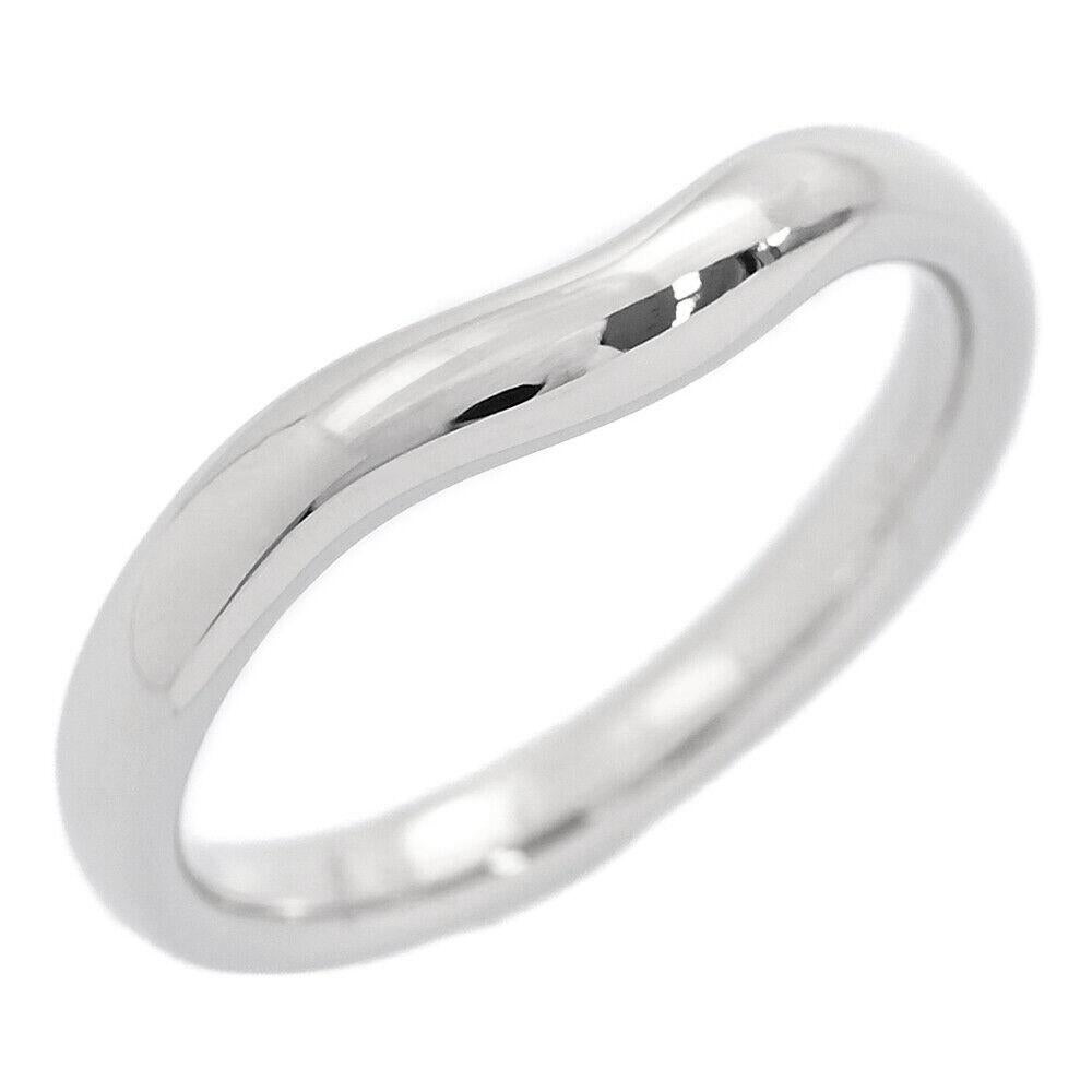Women's TIFFANY & Co. Elsa Peretti Platinum 3mm Curved Wedding Band Ring 8.5 For Sale