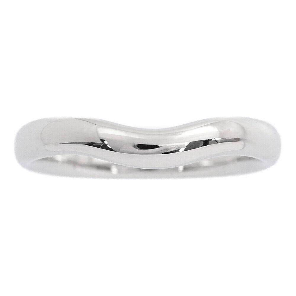 TIFFANY & Co. Elsa Peretti Platinum 3mm Curved Wedding Band Ring 8.5 For Sale 1