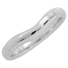 TIFFANY & Co. Elsa Peretti Platinum 3mm Curved Wedding Band Ring 8.5