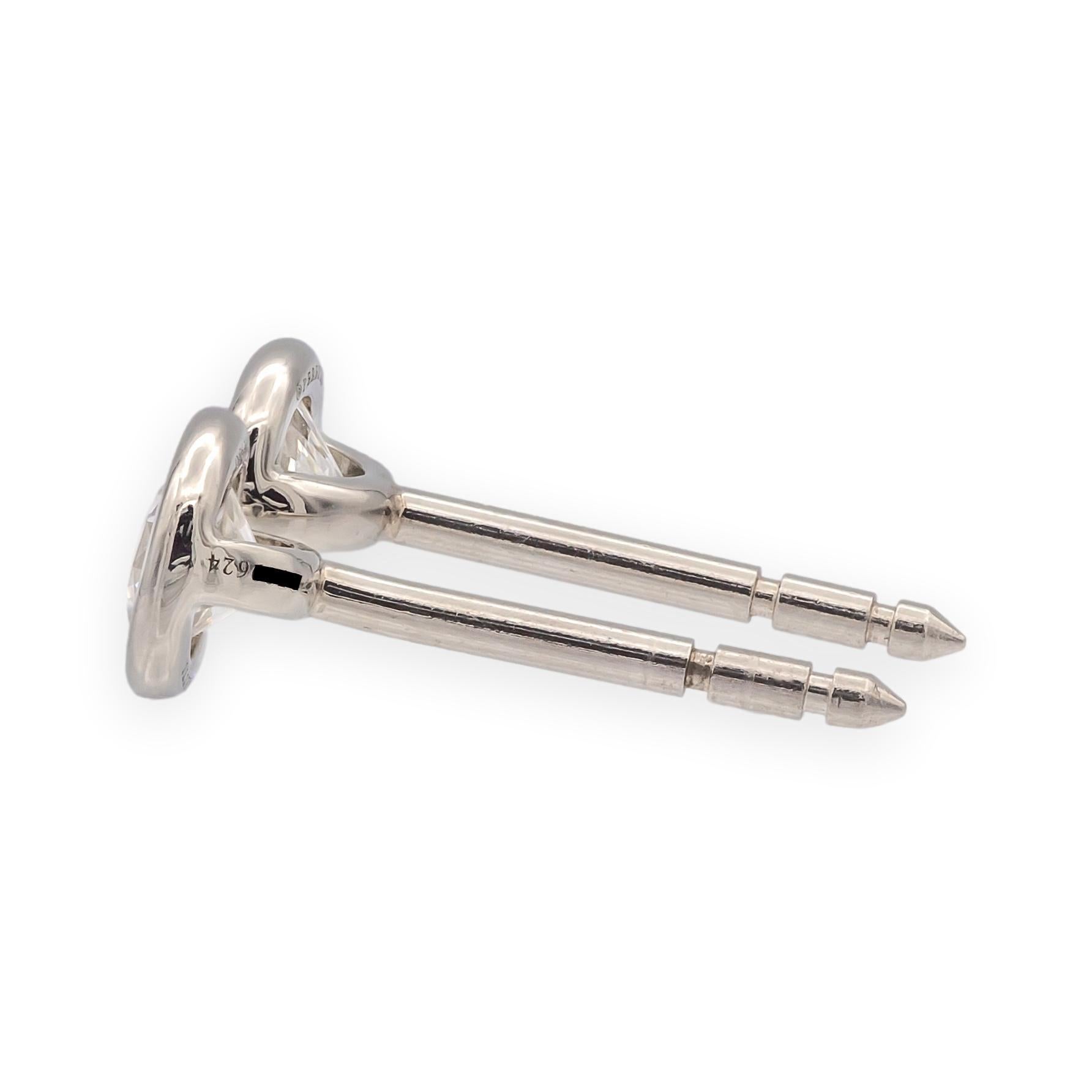 Contemporaneo Tiffany & Co. Orecchini con perno di Elsa Peretti in platino con diamanti da 0,46 ct. in vendita