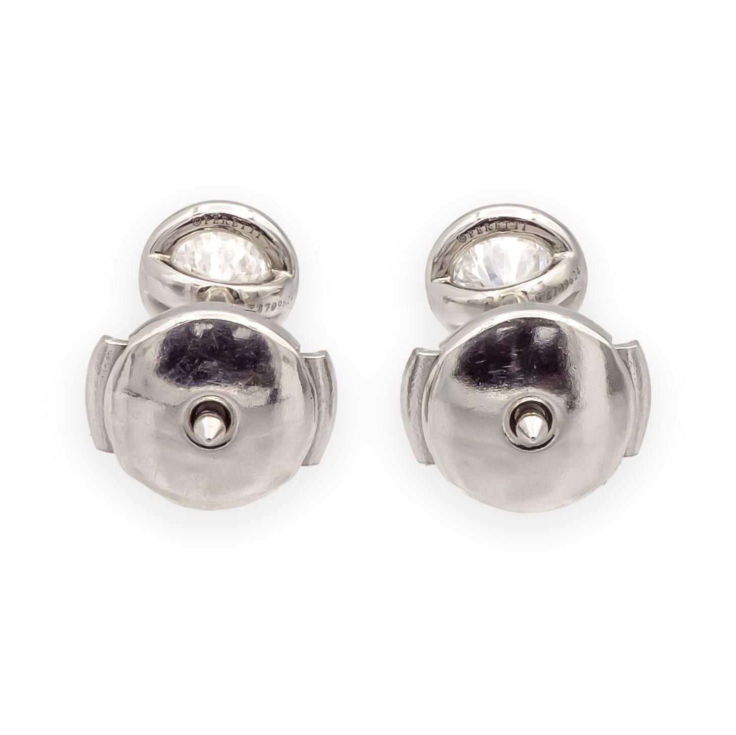 Taglio brillante Tiffany & Co. Orecchini con perno di Elsa Peretti in platino con diamanti da 0,46 ct. in vendita