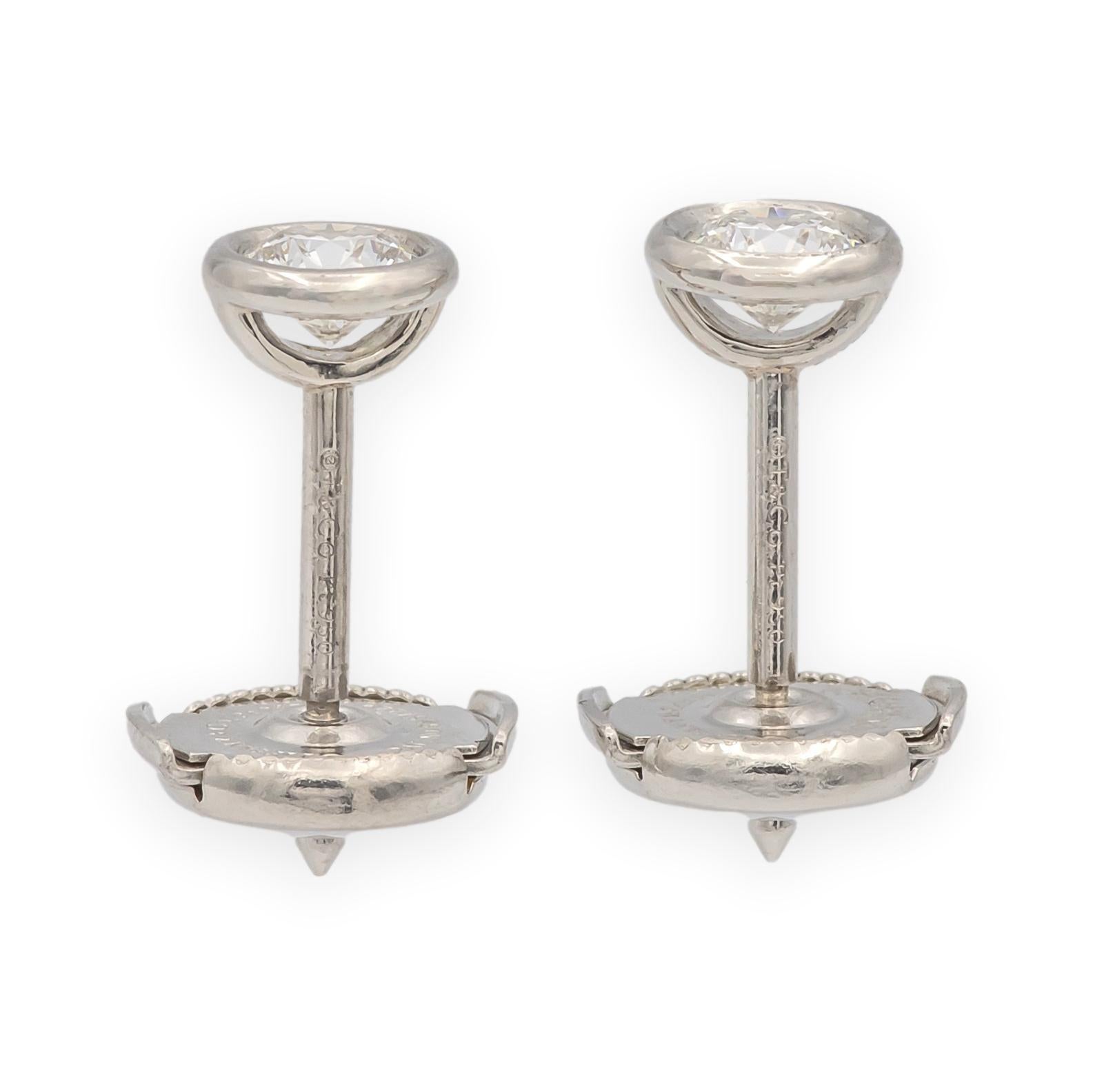 Tiffany & Co. Orecchini con perno di Elsa Peretti in platino con diamanti da 0,46 ct. in vendita 1