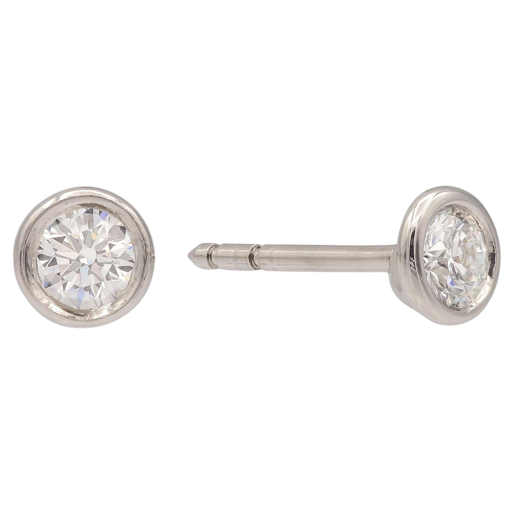 Tiffany & Co. Orecchini con perno di Elsa Peretti in platino con diamanti da 0,46 ct. in vendita