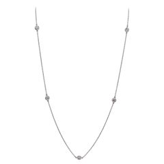 Tiffany & Co. Elsa Peretti Platinum 5 Diamond by The Yard .90 Carat Necklace