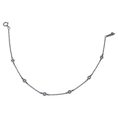 Tiffany & Co. Elsa Peretti Platin-Armband mit 5 Diamanten pro Meter