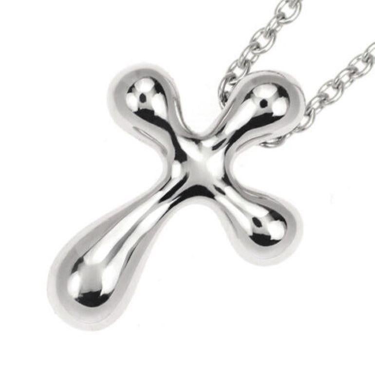 TIFFANY & Co. Elsa Peretti Platinum Cross Pendant Necklace 

Metal: Platinum
Weight: 4.20 grams 
Chain: 16