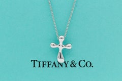 Tiffany & Co. Elsa Peretti Platinum Cross Pendant Necklace