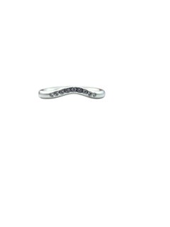 Tiffany & Co. Elsa Peretti Platinum Curved Diamond Band Ring Size 5 #24761