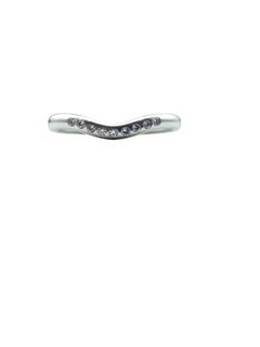 Tiffany & Co. Elsa Peretti Platinum Curved Diamond Band Ring Size 5 #24761
