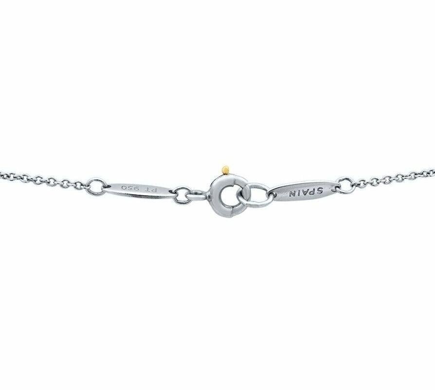 TIFFANY & Co. Elsa Peretti Platinum Diamond 16mm Open Heart Pendant Necklace For Sale 2