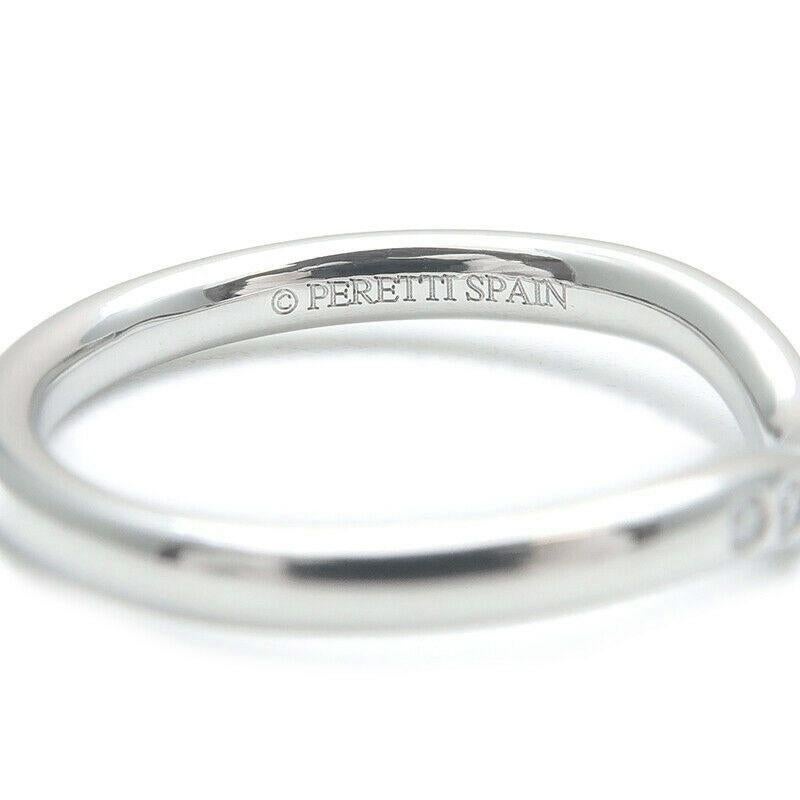 TIFFANY & Co. Elsa Peretti Platinum Diamond 2mm Curved Wedding Band Ring 4 For Sale 1