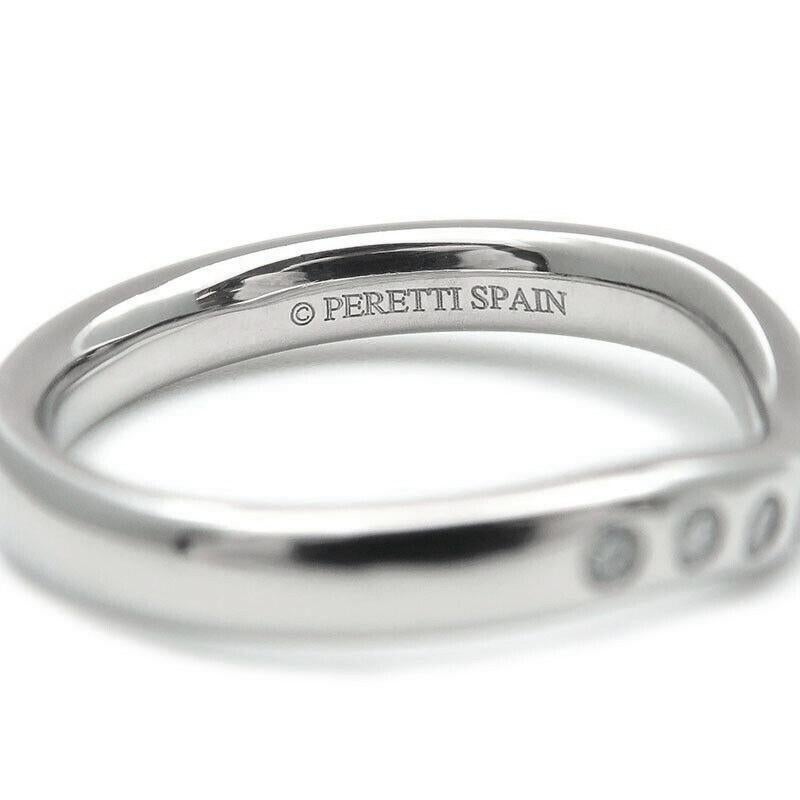  TIFFANY & Co. Elsa Peretti Platine .10ct Diamond 3mm Curved Band Ring 4.5 Pour femmes 