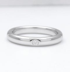 TIFFANY & Co. Elsa Peretti Platinum .02ct Diamond Band Ring 4