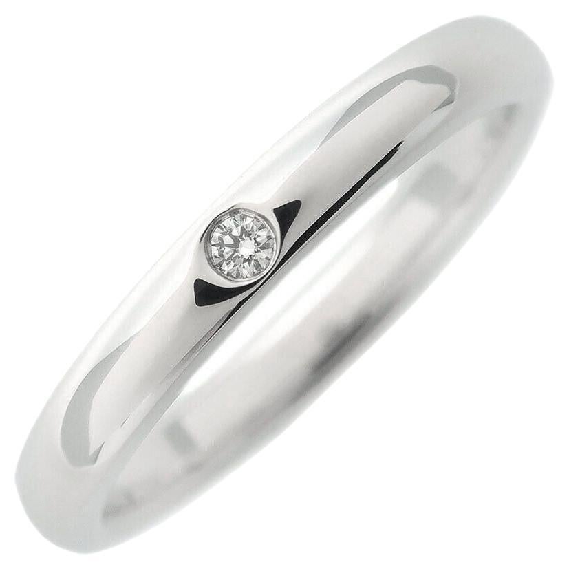 TIFFANY & Co. Elsa Peretti Platinum Diamond Band Ring 6.5 For Sale