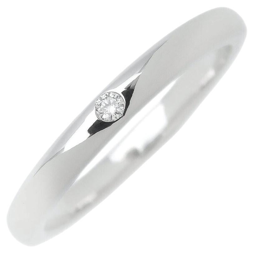 TIFFANY & Co. Elsa Peretti Bague jonc en platine et diamants taille 7