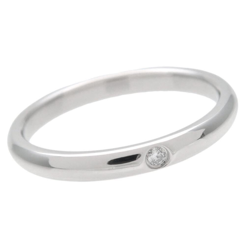 Round Cut TIFFANY & Co. Elsa Peretti Platinum Diamond Band Ring 9.5 For Sale