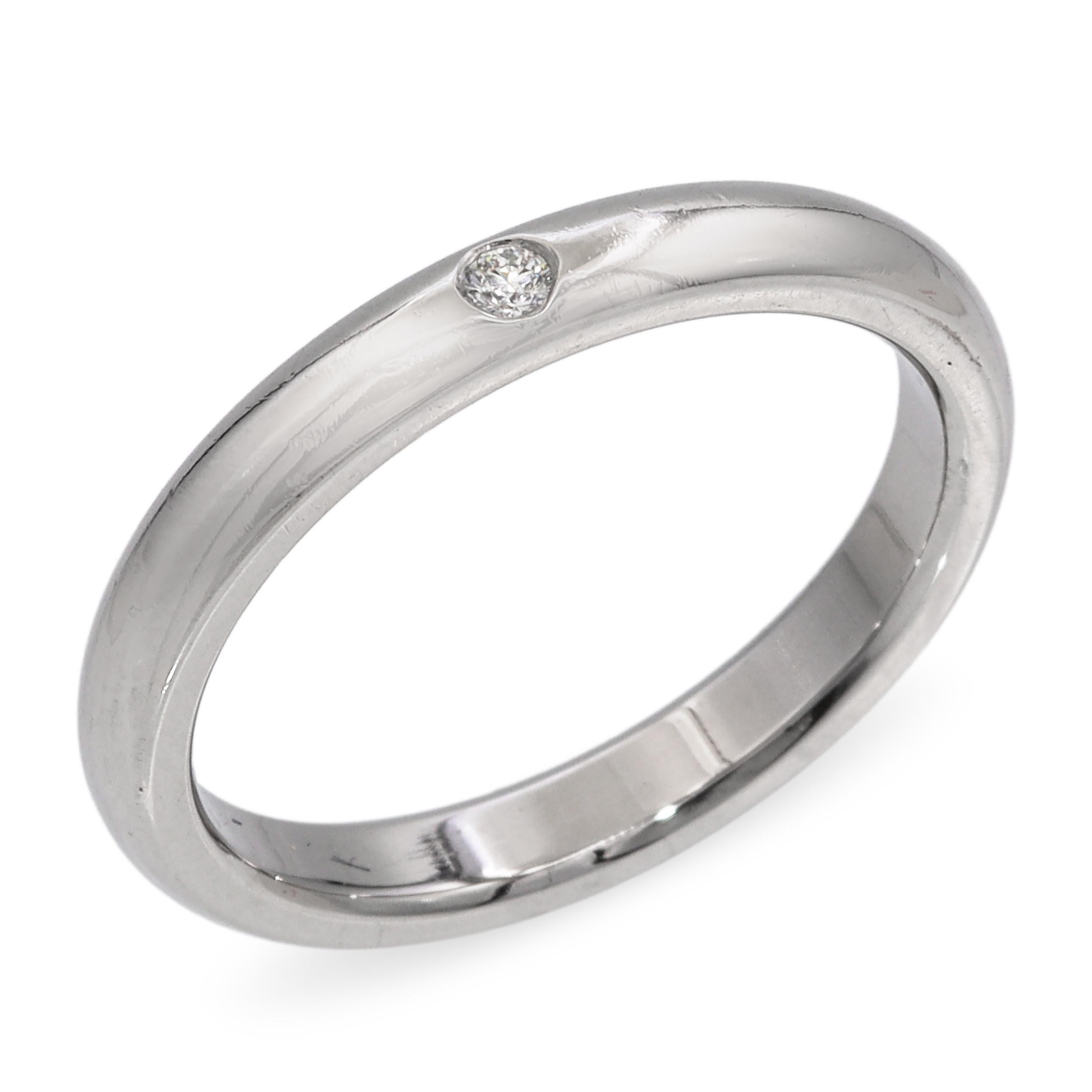 Taglio brillante Tiffany & Co. Anello a fascia con diamante in platino Elsa Peretti in vendita