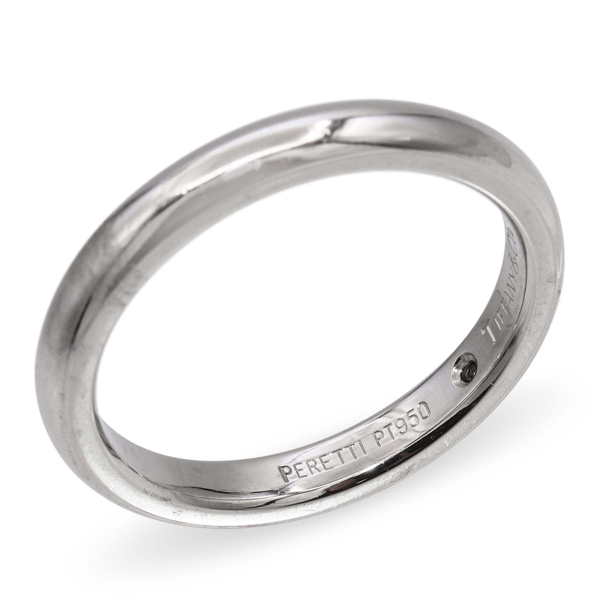da uomo o donna Tiffany & Co. Anello a fascia con diamante in platino Elsa Peretti in vendita