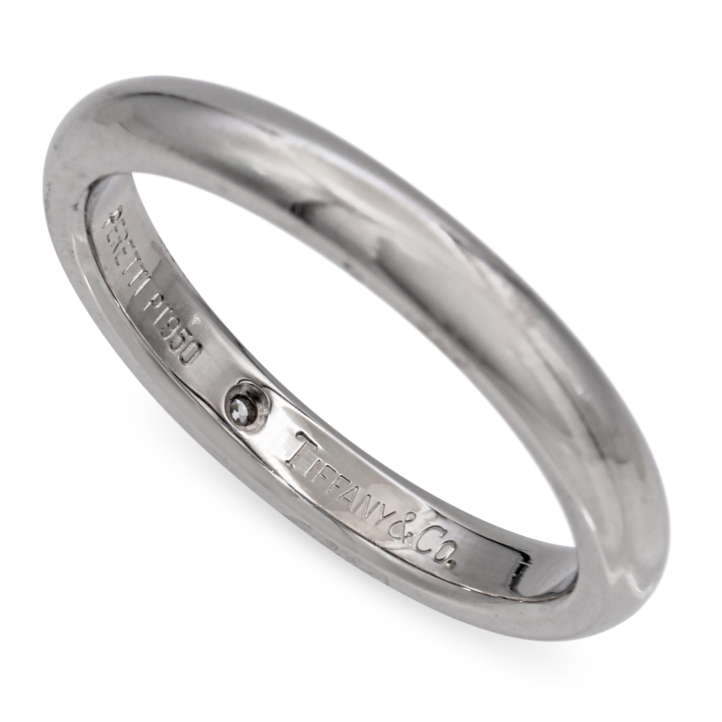 Tiffany & Co. Anello a fascia con diamante in platino Elsa Peretti in vendita 1