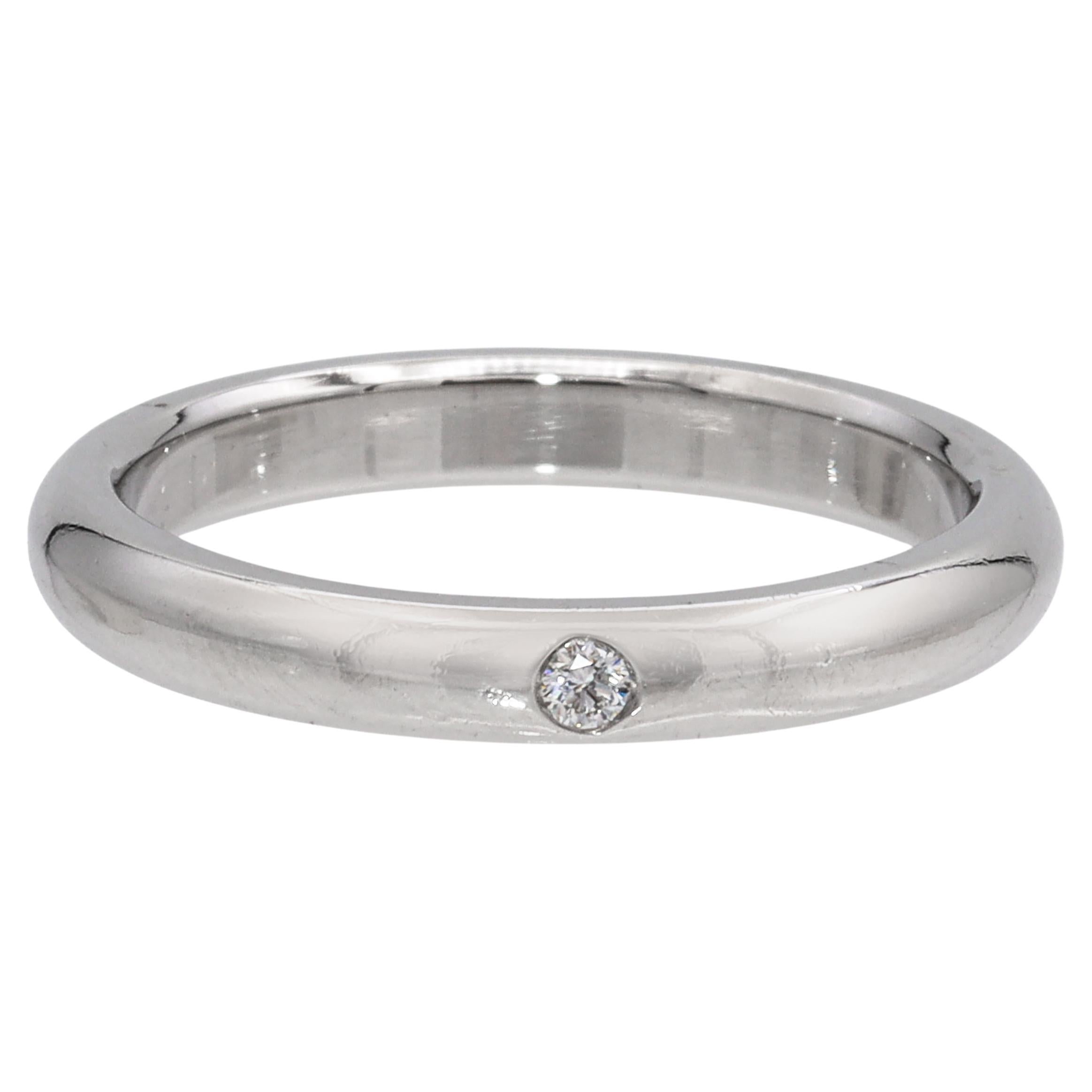 Tiffany & Co. Anello a fascia con diamante in platino Elsa Peretti