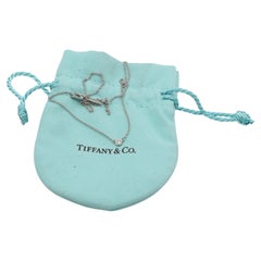 Tiffany & Co. Elsa Peretti Platin Diamant By The Yard Anhänger Tropfen Halskette