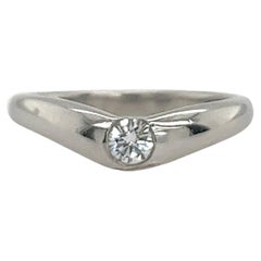 Tiffany & Co Elsa Peretti Platinum & Diamond curved ring set with 0.18ct diamond