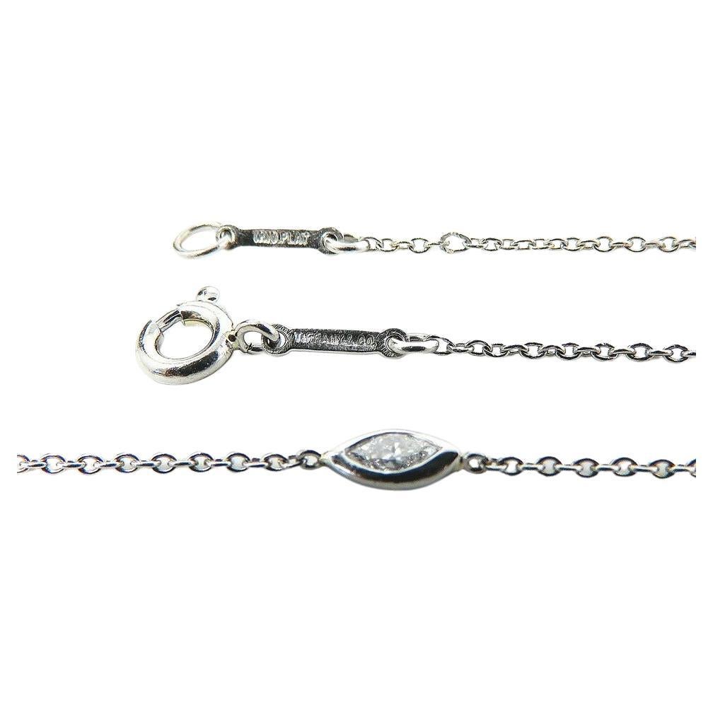 Contemporary Tiffany & Co. Elsa Peretti Platinum Diamond Necklace For Sale