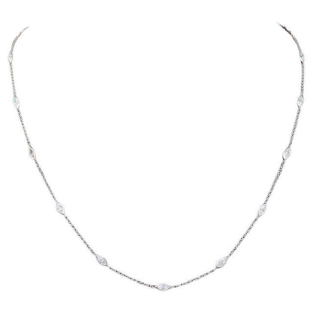 Tiffany and Co Victoria Graduated Marque Shape Diamond Platinum ...
