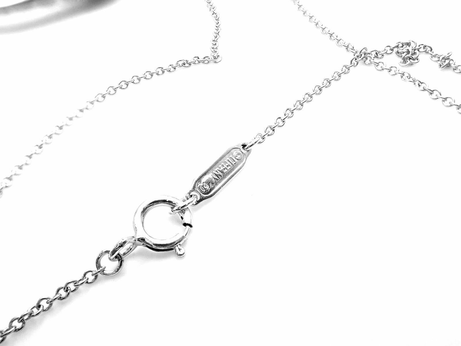 Tiffany & Co. Elsa Peretti Platinum Diamond Open Heart Pendant Necklace 2