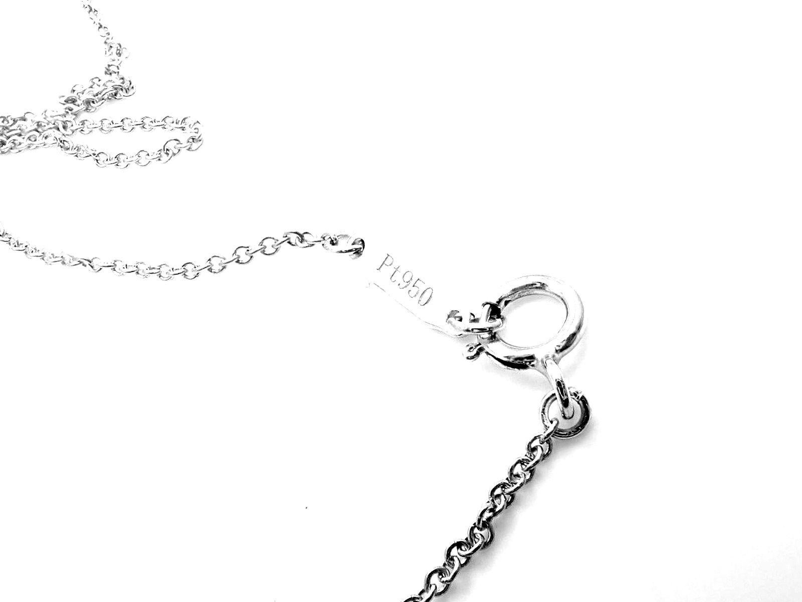 Tiffany & Co. Elsa Peretti Platinum Diamond Open Heart Pendant Necklace 3