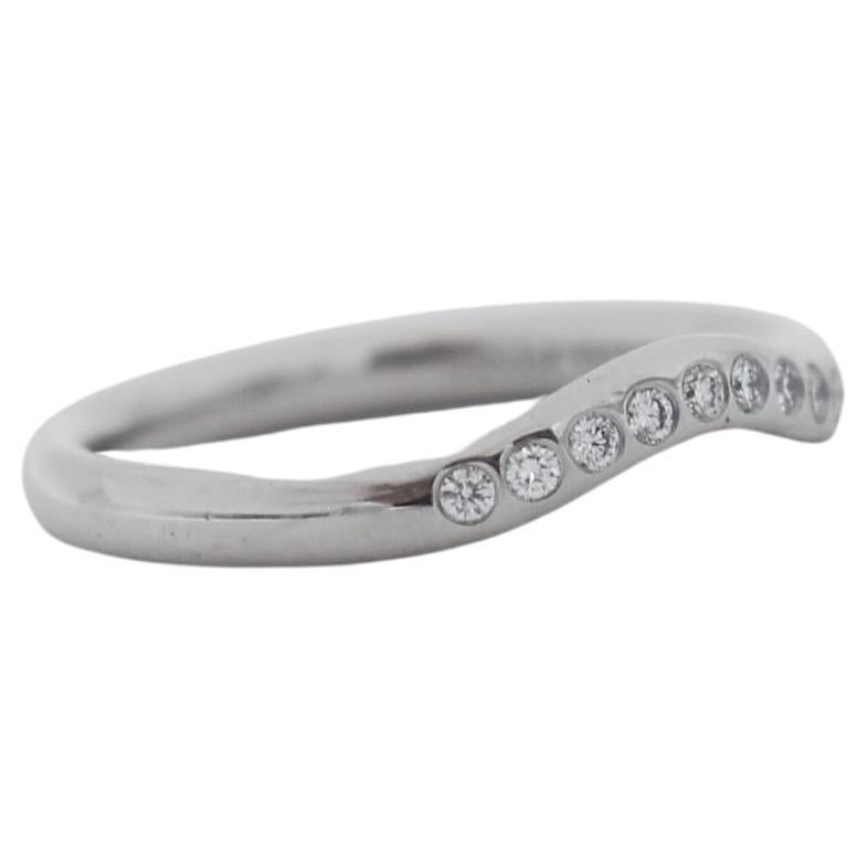  Tiffany & Co. Elsa Peretti Platinum Diamond Ring For Sale