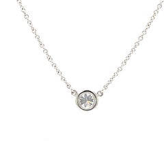 Tiffany & Co. Elsa Peretti Platinum Diamond Solitaire Pendant Necklace