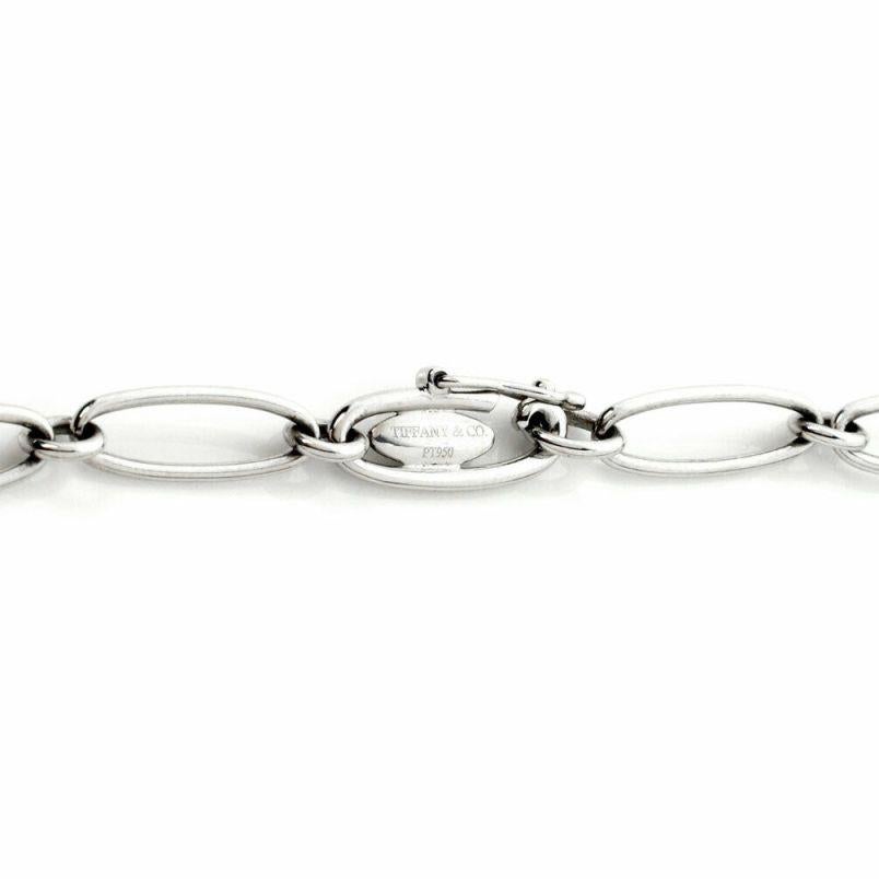 TIFFANY & Co. Elsa Peretti Platinum Diamond Starfish Charm Oval Link Bracelet In Excellent Condition For Sale In Los Angeles, CA