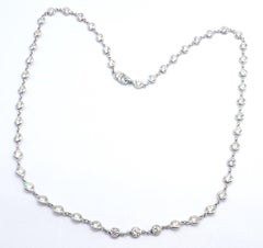 Tiffany & Co Elsa Peretti Platinum Diamonds By The Yard Link Necklace