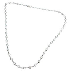 Tiffany & Co Elsa Peretti Platinum Diamonds By The Yard Link Necklace