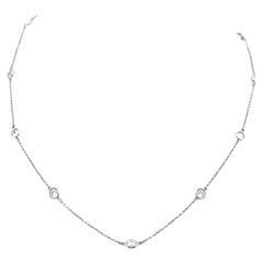 Tiffany & Co Elsa Peretti Platinum Link Necklace with 1.54 Carat Round Diamonds