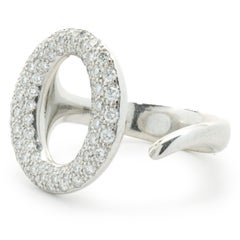 Tiffany & Co. Elsa Peretti Platinum Pave Diamond Sevilana Ring