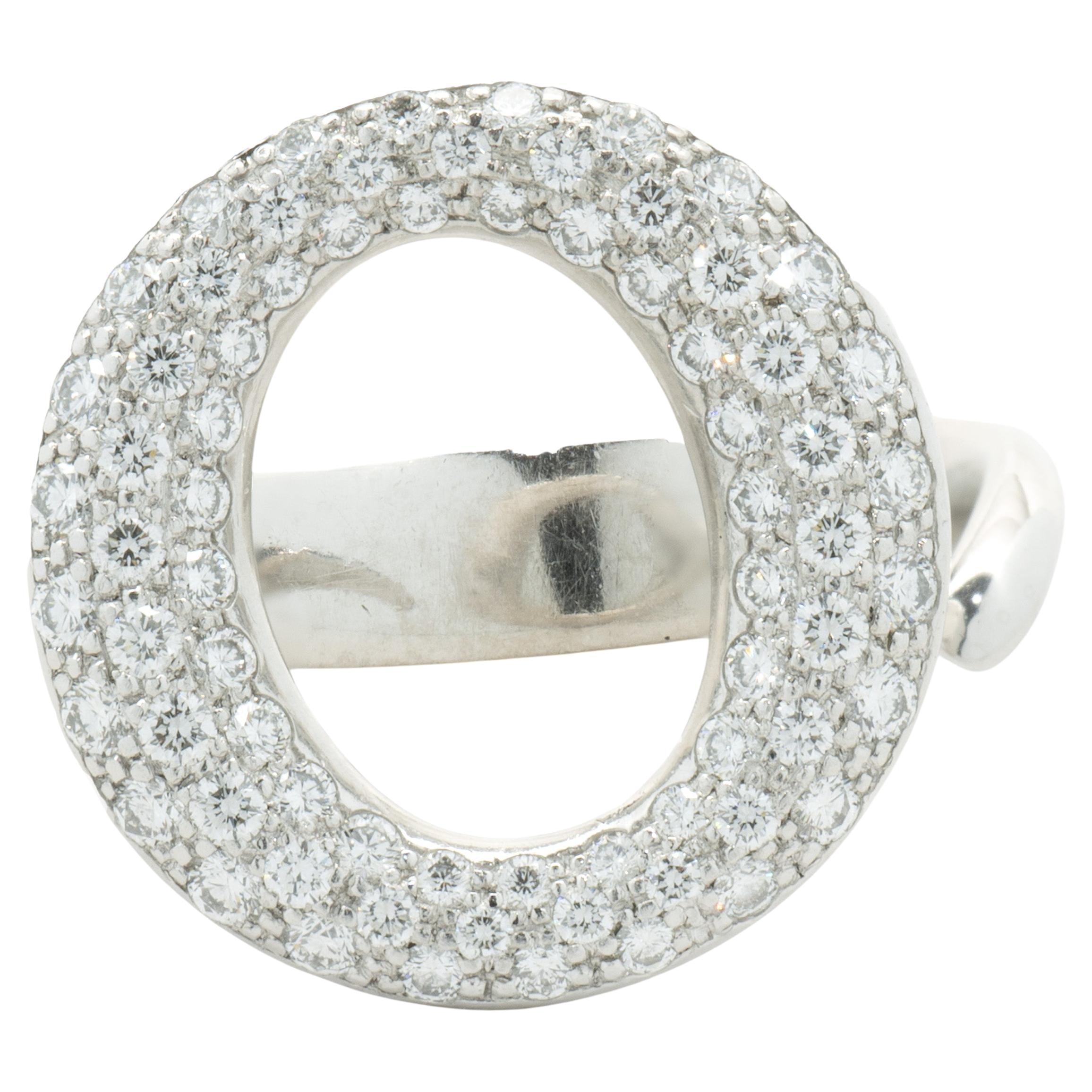 Tiffany & Co. Elsa Peretti Platinum Pave Diamond Sevilana Ring For Sale