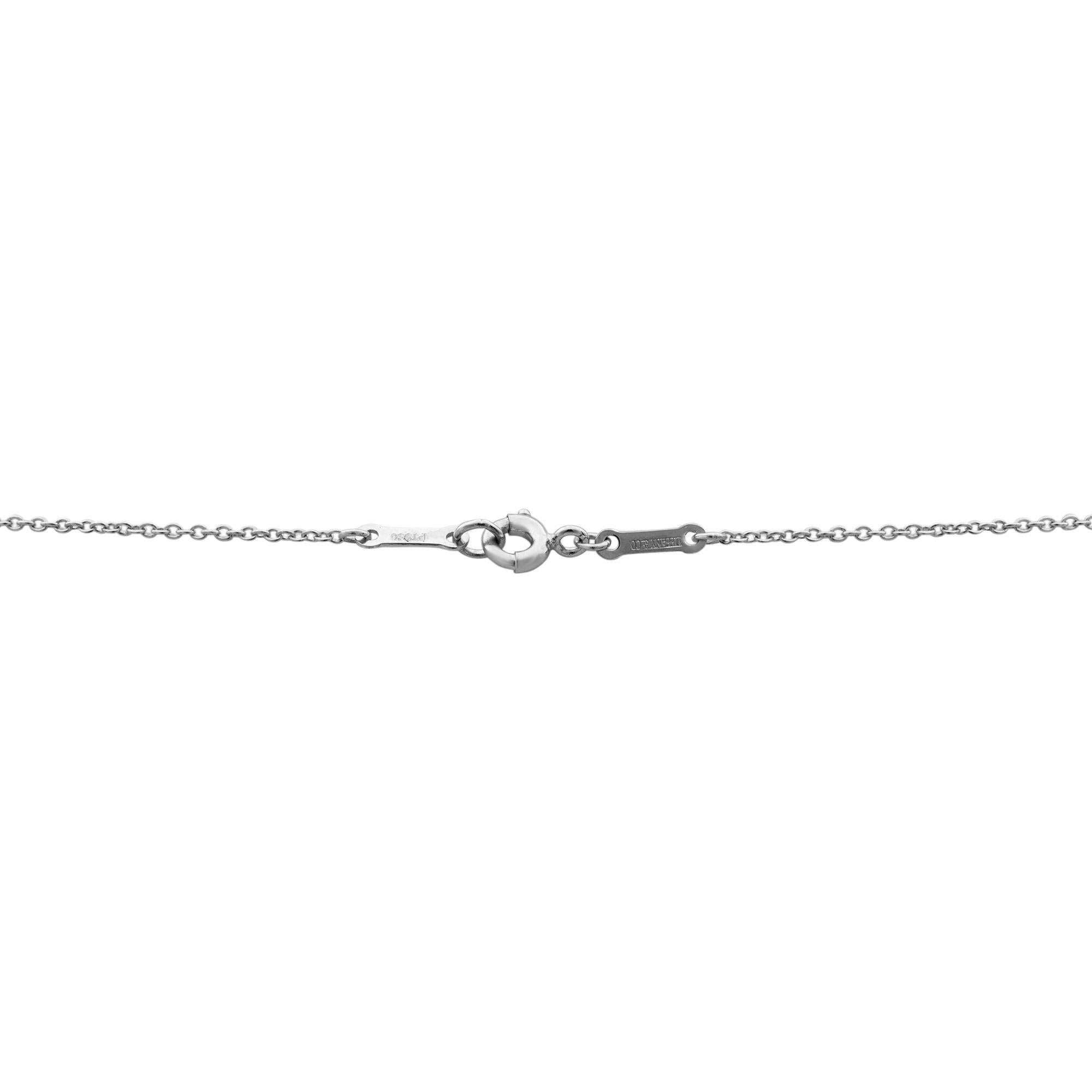 Women's or Men's Tiffany & Co. Elsa Peretti Platinum Pave Diamonds 0.95 Carat Open Heart Pendant