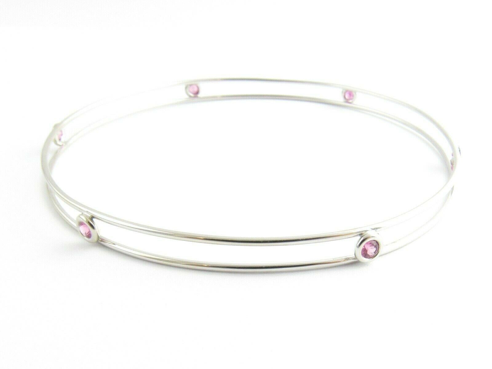 Tiffany & Co. Elsa Peretti Platinum Pink Sapphire by The Yard Bangle Bracelet In Good Condition In Washington Depot, CT