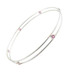 Tiffany & Co. Elsa Peretti Platinum Pink Sapphire by the Yard Bangle Bracelet