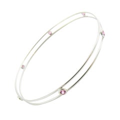 Tiffany & Co. Elsa Peretti Platinum Pink Sapphire by The Yard Bangle Bracelet