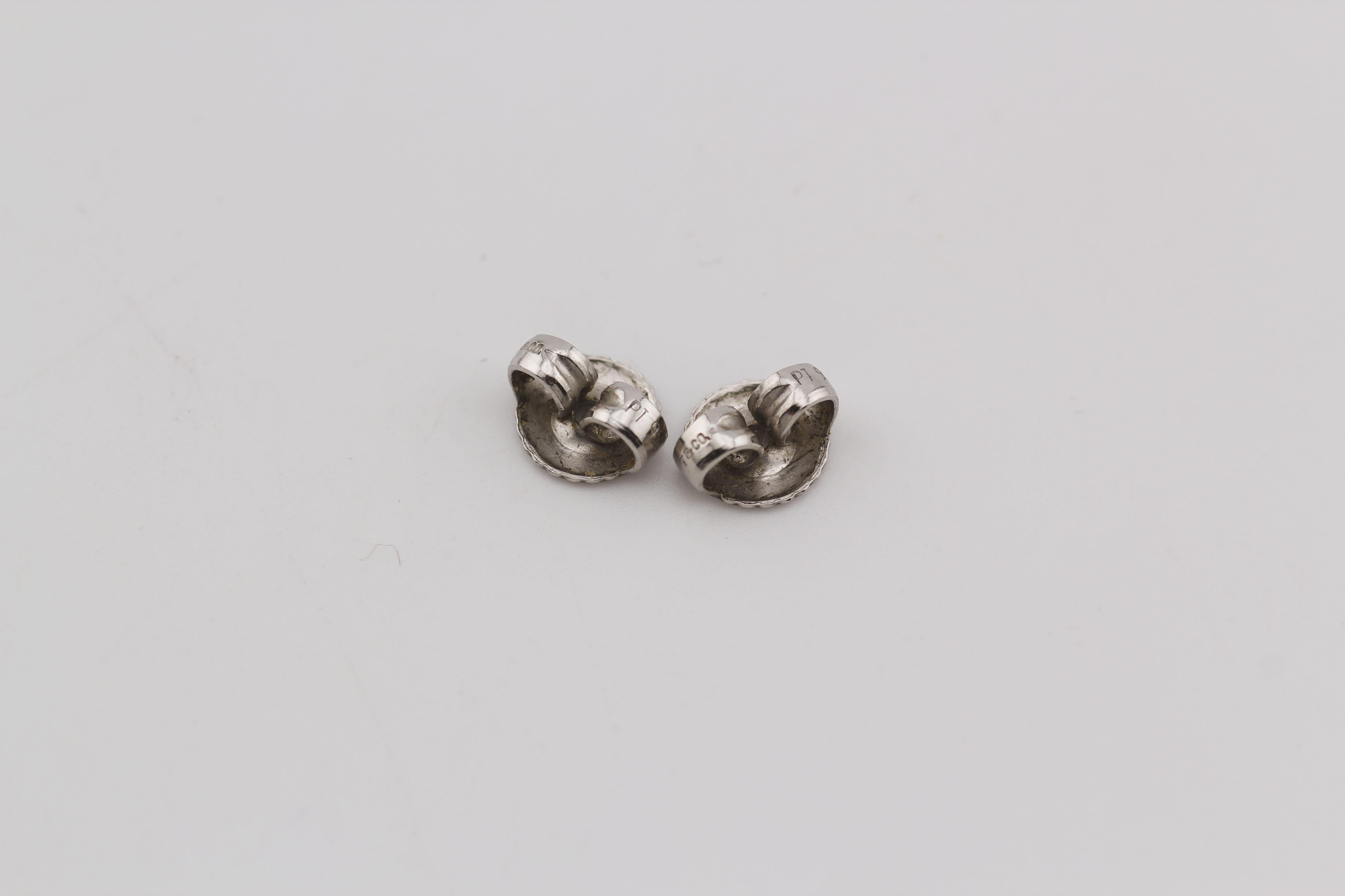 Tiffany & Co. Elsa Peretti  Platinum PT950  Open Heart Stud Earrings 1