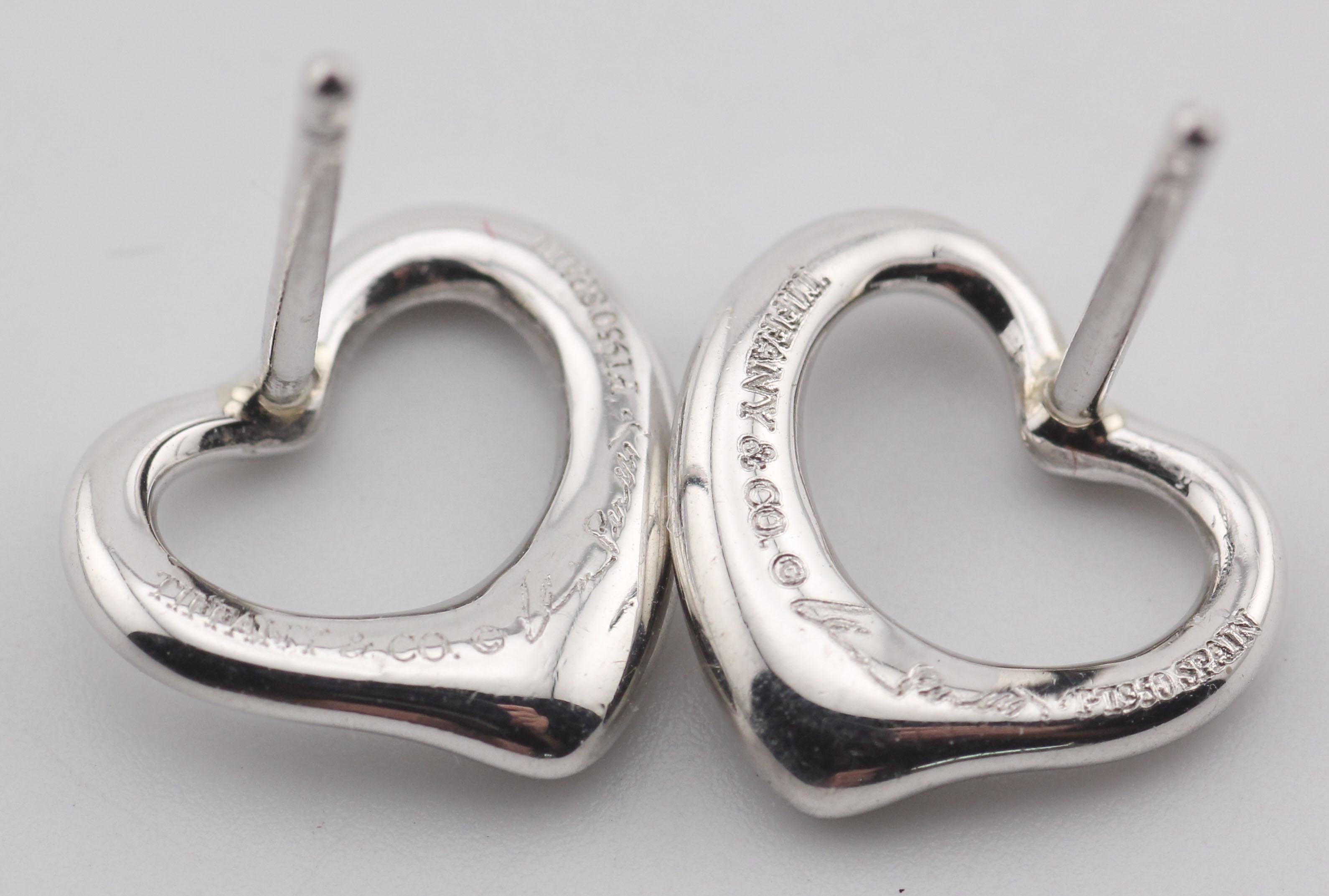 Tiffany & Co. Elsa Peretti  Platino PT950  Orecchini a cuore aperto in vendita 4