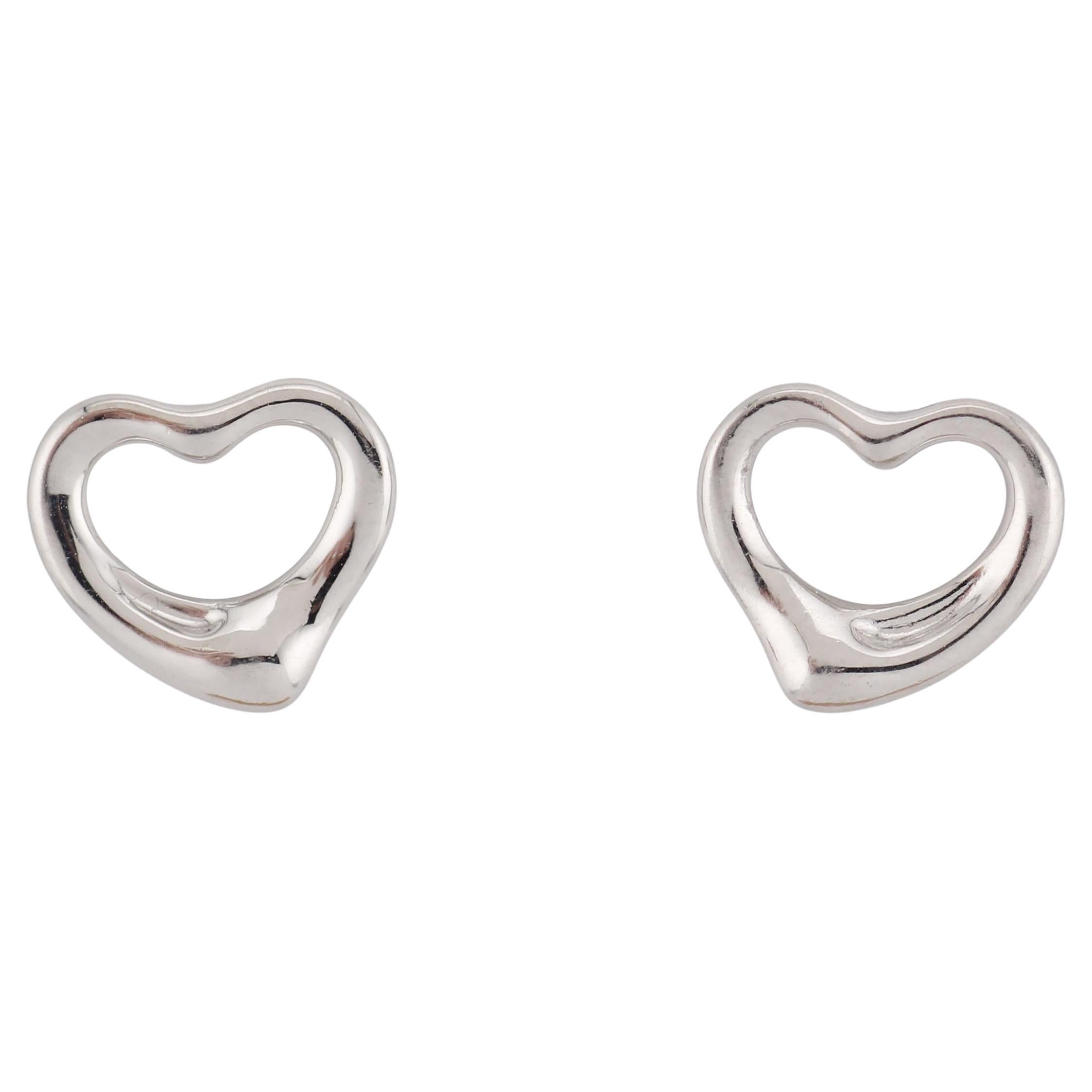 Tiffany & Co. Elsa Peretti  Platino PT950  Orecchini a cuore aperto