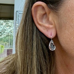 Tiffany & Co. Elsa Peretti Platinum Rock Crystal Teardrop Pierced Dangle Earring
