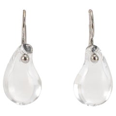 Tiffany & Co. Elsa Peretti Platinum Rock Crystal Teardrop Pierced Dangle Earring